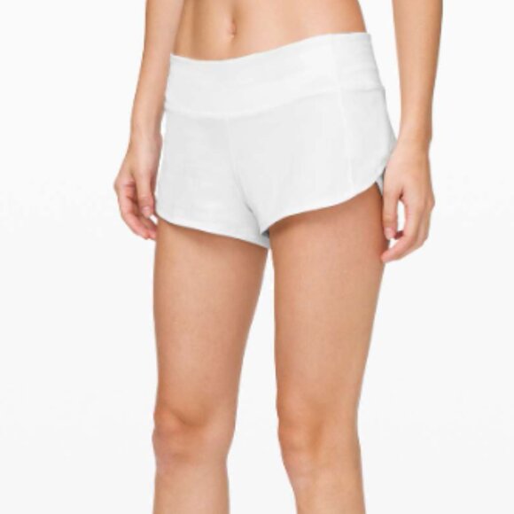 Lululemon Speed Up Short *2.5" White Size 6 Running Pockets Lined EUC - Picture 5 of 11